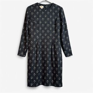 Vintage Talbots Wool Blend Long Sleeve Floral Dress